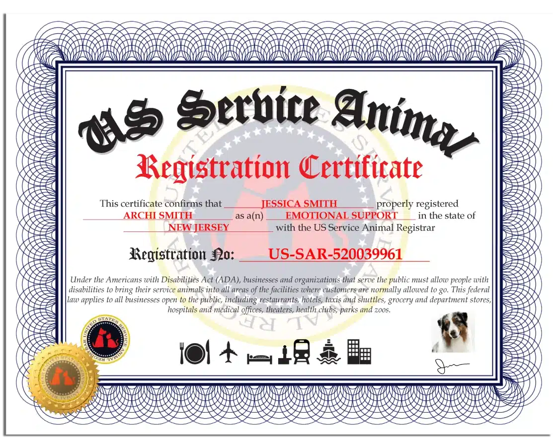 ESA Registration Certificate