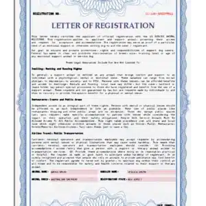 Letter of Registration