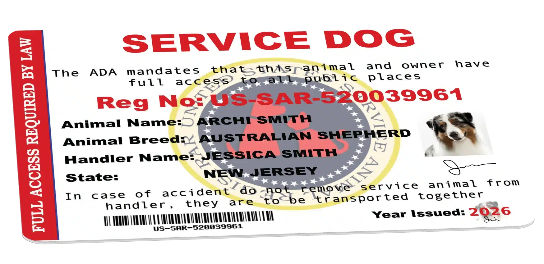 Physical Animal ID Card